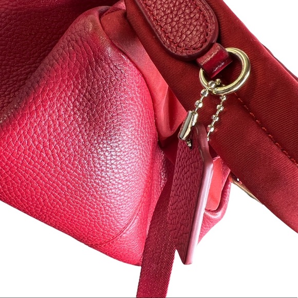 Coach Small Pebbled Leather Red Backpack‎